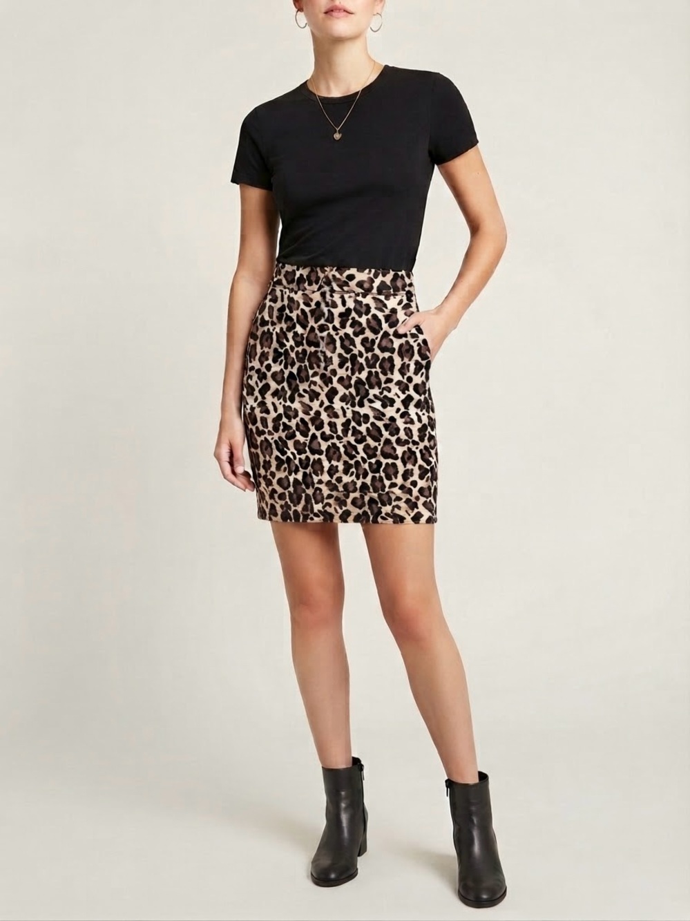 Maeve Anthropologie Leopard Animal Print Knit Pencil Skirt Size Small S